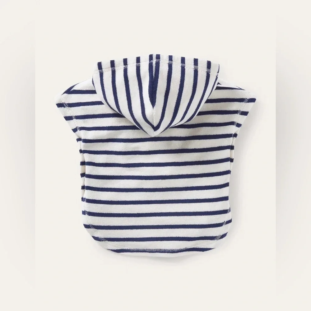 Baby Boden Rainbow Turtle Toweling Poncho Terry Hooded Cover Up Throw On